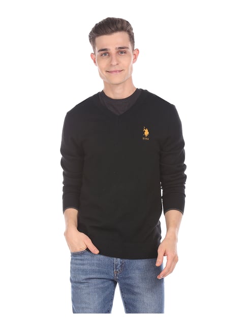 U S Polo Assn U.S. Polo Assn. Black V Neck Sweater