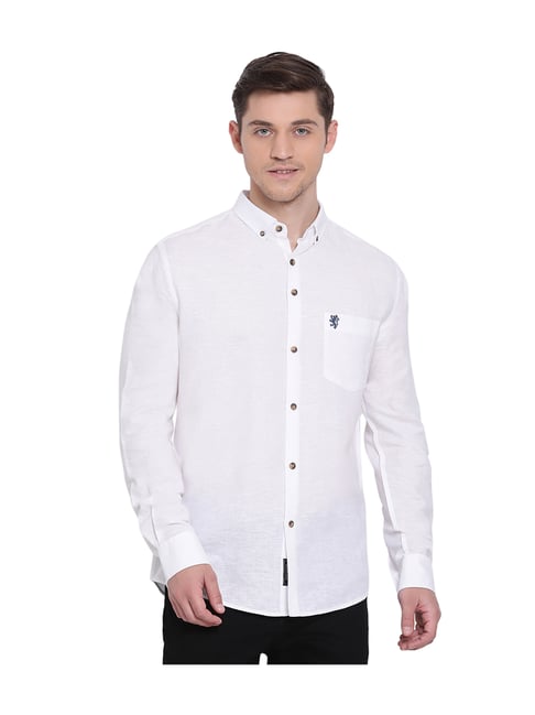 Red Tape White Regular Fit Solid Shirt