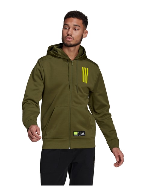 Adidas Essentials Insulated Hooded Jacket -Olive Green – Gambol