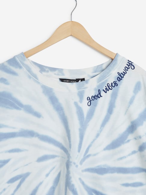 Buy Sassy Soda Curves By Westside Light Blue Tie Dye T Shirt Online At