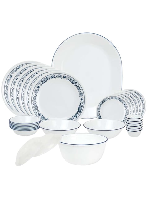 Buy Corelle Old Town Blue Vitrelle Glass 30 Piece Dinner Set Online at Best Prices Tata CLiQ