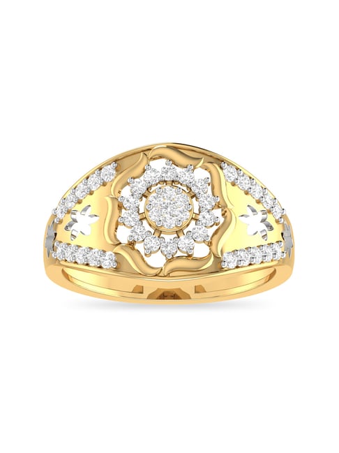 Tamora | 18ct Yellow Gold pavé trilogy gemstone sides style engagement ring  | Taylor & Hart