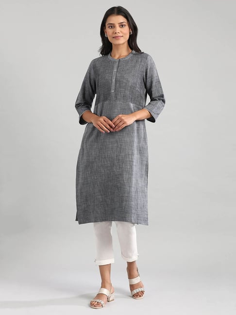 Aurelia Grey Straight Kurta Price in India