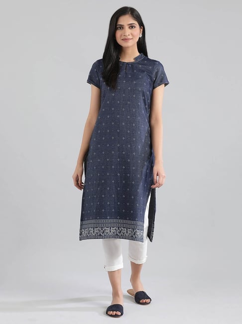 Aurelia Blue Printed Kurta Price in India