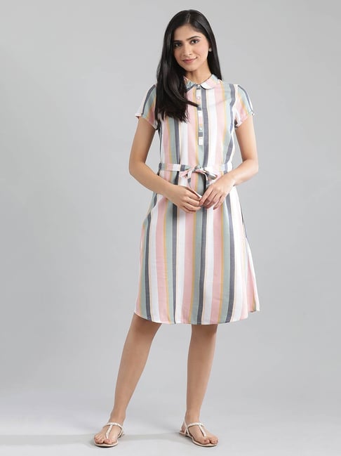 Aurelia Multicolor Striped A-Line Dress Price in India