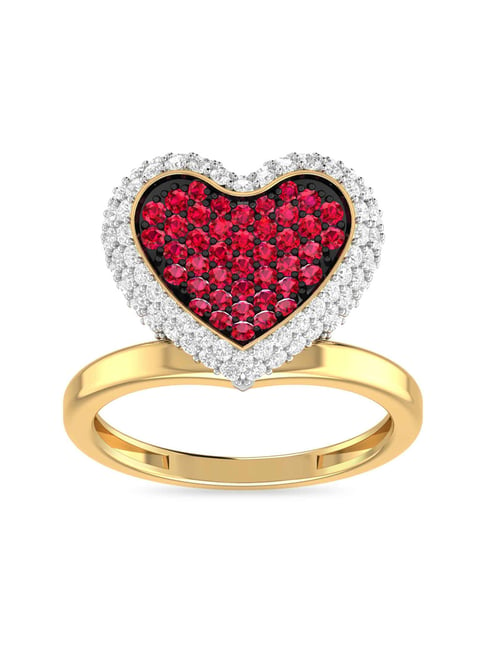 Romantic Heart Ring in Solid Gold 18K Yellow