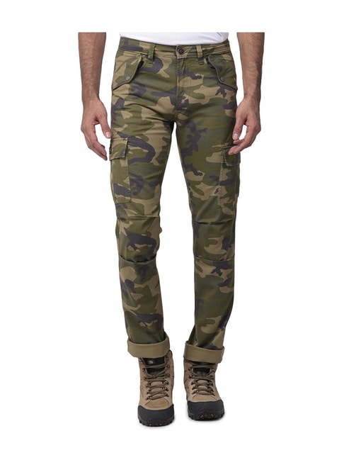 Buy Woodland Olive Regular Fit Printed Cargo Pants for Men Online ...