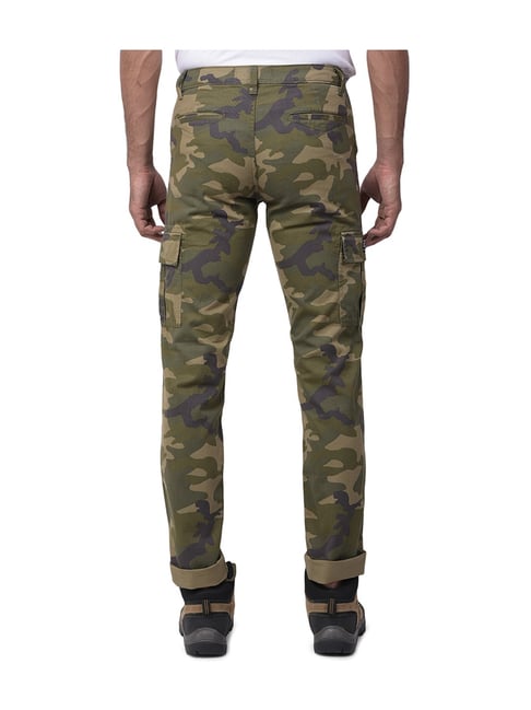 Buy Woodland Olive Regular Fit Printed Cargo Pants for Men Online ...