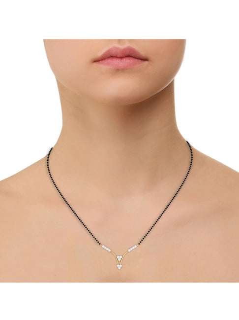 Simple gold hot sale mangalsutra price