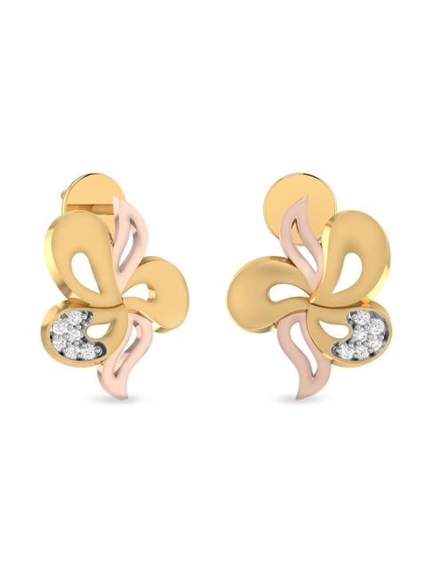 Citrine Stud Earrings Gold Plated | Juulry.com