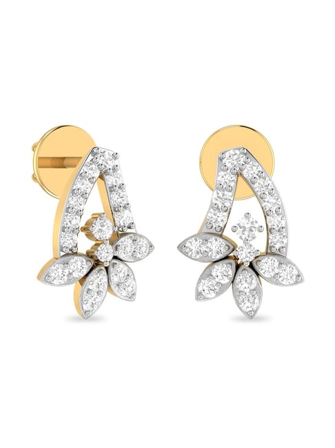 Buy Yellow Gold & White Earrings for Women by Pc Jeweller Online | Ajio.com