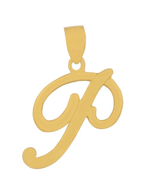 PC Jeweller Alphabet P 18k Gold Pendant without Chain for Unisex