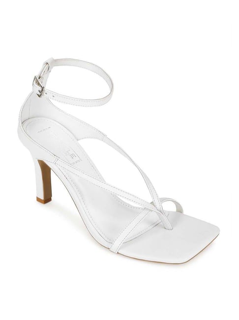 Truffle Collection Women's White Ankle Strap Stilettos