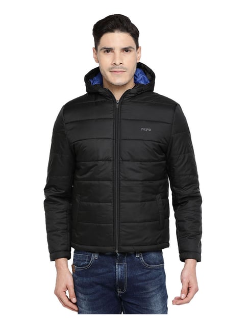 Pepe Jeans Black Quilted Hooded Jacket