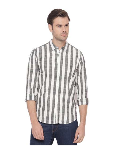 Pepe Jeans Grey White Striped Shirt