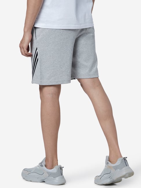 Studiofit by Westside Solid Grey Relaxed Fit Running Shorts