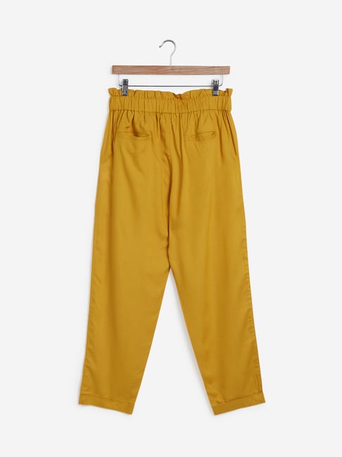 eczipvz Cargo Pants Women's High Elastic Waisted Long Carrot Pants Paperbag  Waist Trousers with Pockets Yellow,L - Walmart.com