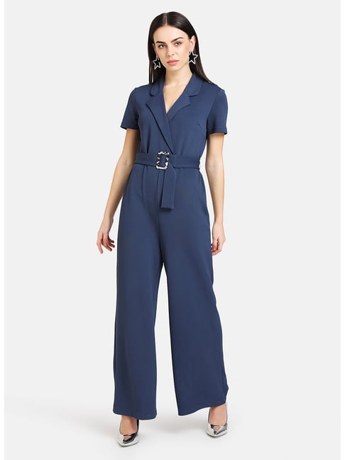 Buy Kazo Blue Short Sleeves Jumpsuit for Women s Online Tata CLiQ