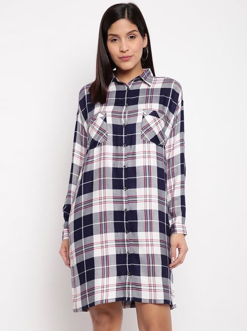 Buy Pepe Jeans Multicolor Check Shirt Dress for Women's Online