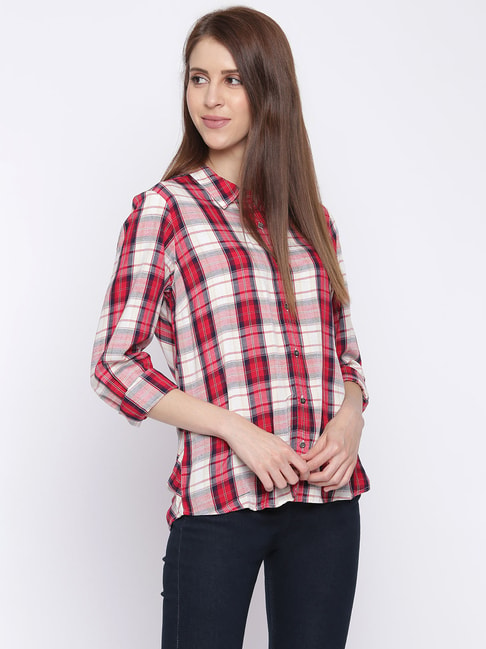 Pepe Jeans Red Check Shirt Price in India