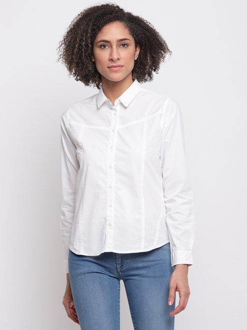 Pepe Jeans White Regular Fit Shirt Price in India
