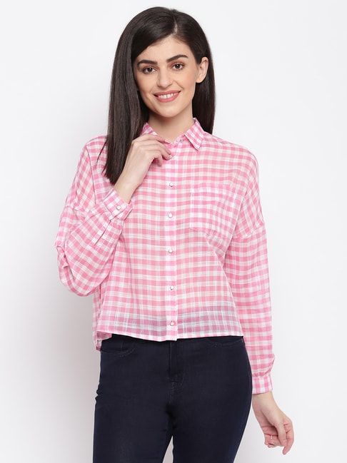 Pepe Jeans Pink Check Shirt Price in India