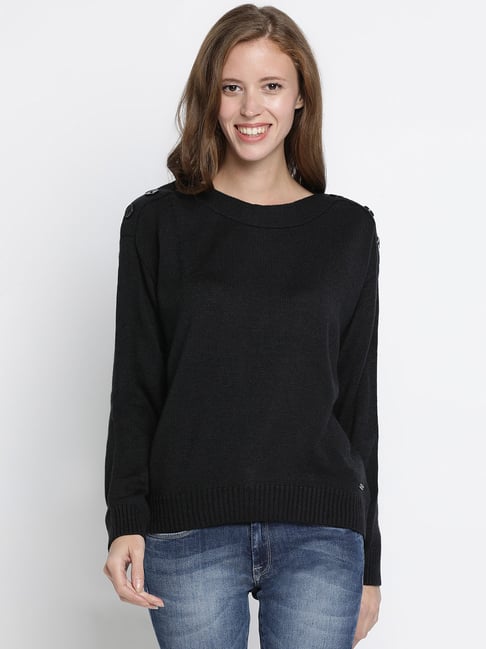 Pepe Jeans Black Round Neck Sweater