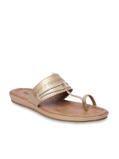 Inc.5 Women's Antique Gold Toe Ring Sandals Price in India