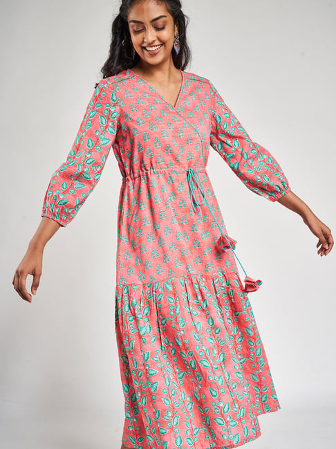 Buy Global Desi Pink Floral Print Dress for Women Online @ Tata CLiQ