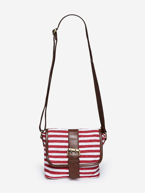 Buy Westside Red Striped Bucky Bag Online at Best Prices | Tata CLiQ