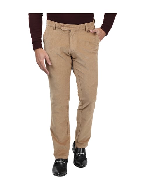 Buy Monte Carlo Mens Cotton Lycra Trouser (2220861248Cf-1-36, Khaki, S) at  Amazon.in