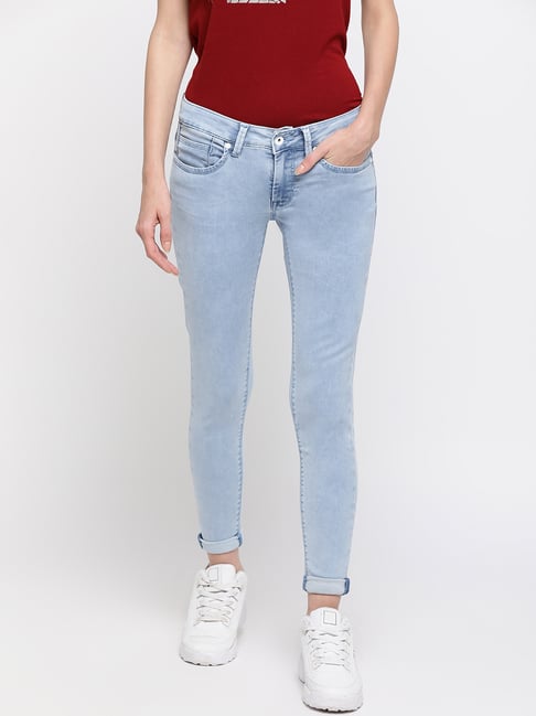 Pepe Jeans Blue Skinny Fit Lightly Washed Jeans