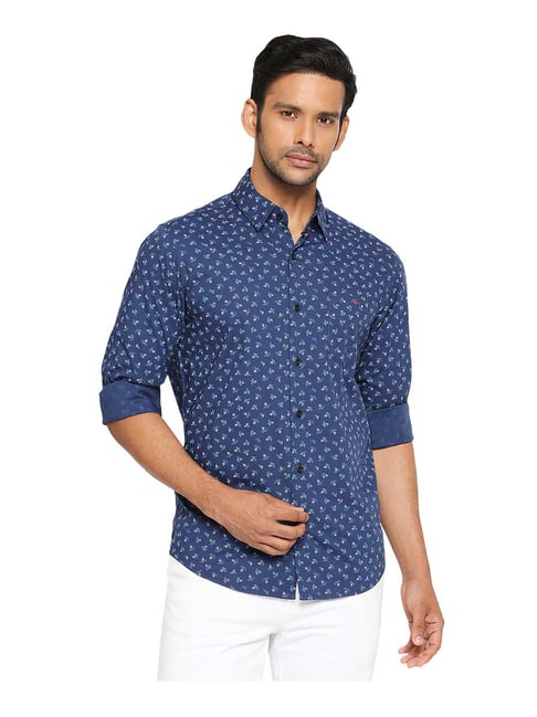 Buy Mufti Navy Printed Shirt for Men Online Tata CLiQ