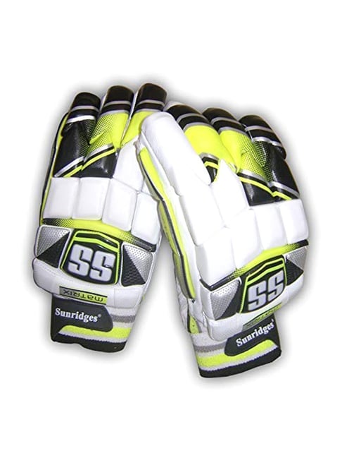 SS Yellow & Silver Matrix Batting Gloves for Men (Right Hand)