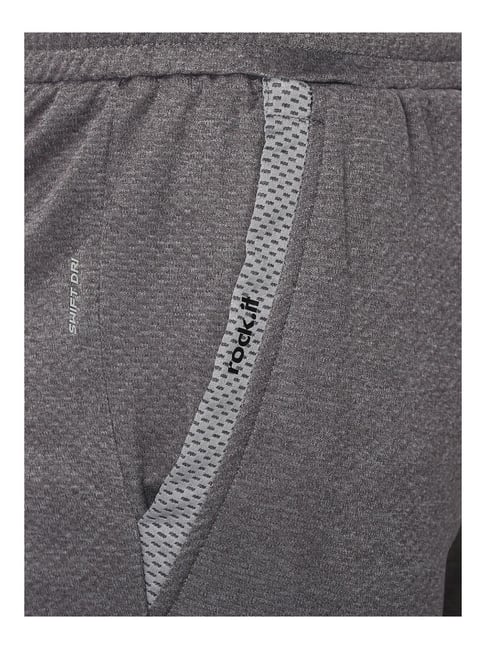 Ajile by Pantaloons Grey Melange Cotton Slim Fit Trackpants