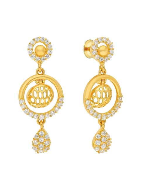 PURE GOLD CHANDBALI EARRINGS DESIGNS WITH WEIGHT AND PRICE FROM MALABAR GOLD  - YouTube