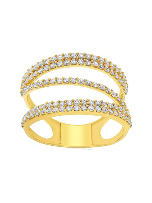 14k Yellow Gold Double Oval Diamond Ring - JTI Diamond Co