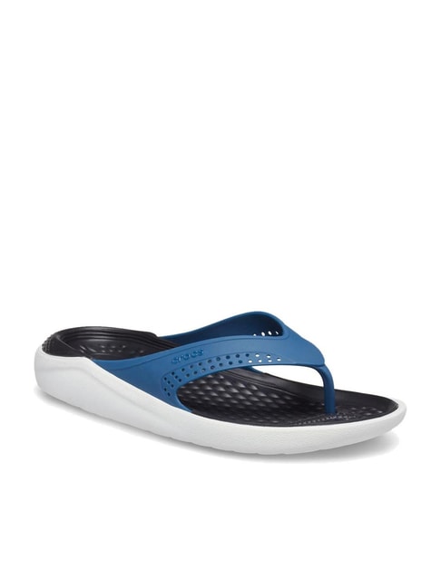 Buy Crocs Men's LiteRide Vivid Blue & Black Flip Flops for Men at Best ...