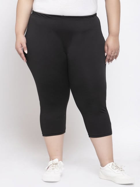 Buy PlusS Black Regular Fit Capris for Women Online @ Tata CLiQ