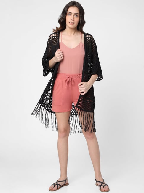 Vero Moda Black Crochet Pattern Shrug