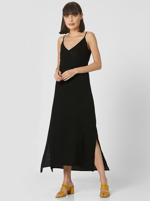 Vero Moda Black Cotton Maxi Dress