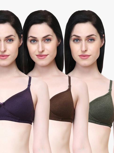 Buy Lady Lyka Multicolor Non Wired Padded T-Shirt Bra (Pack Of 3) for Women  Online @ Tata CLiQ