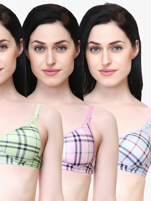 Buy Lady Lyka Multicolor Non Wired Padded T-Shirt Bra (Pack Of 3) for Women  Online @ Tata CLiQ