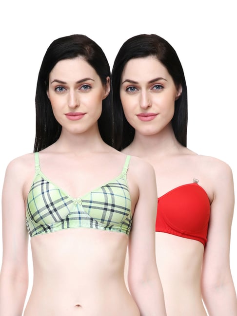 Buy Lady Lyka Multicolor Non Wired Padded T-Shirt Bra (Pack of 2