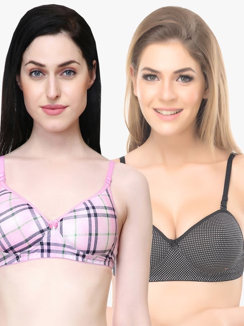 Buy Lady Lyka Multicolor Non Wired Padded T-Shirt Bra (Pack Of 2) for Women  Online @ Tata CLiQ