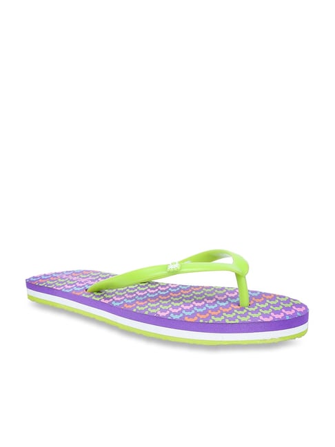 United Colors of Benetton Women's Green & Purple Flip Flops