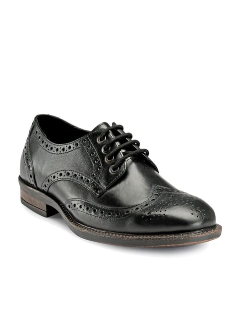 Teakwood Leathers Men's Black Brogue Shoes