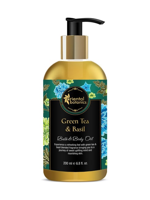 Buy Oriental Botanics Green Tea Basil Bath Body Oil 200 ml