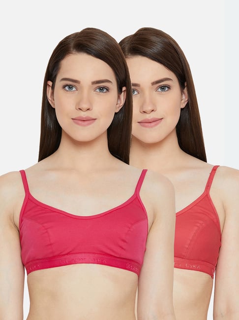 Lady Lyka Multicolor Non Wired Padded Sports Bra (Pack of 2)
