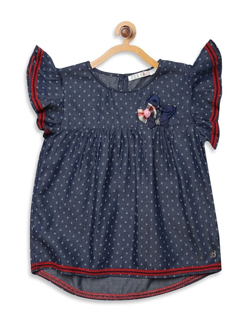 Elle Kids Navy Cotton Printed Top-picture-20